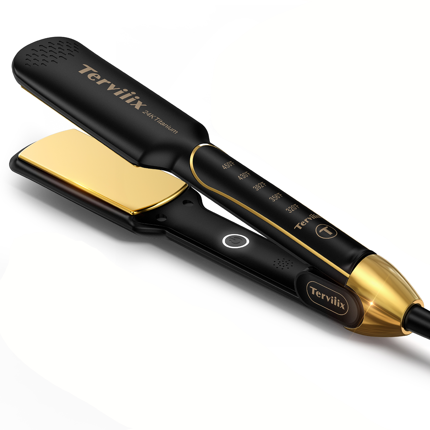 Terviiix 1.75 Wide Titanium Hair Straightener 24k