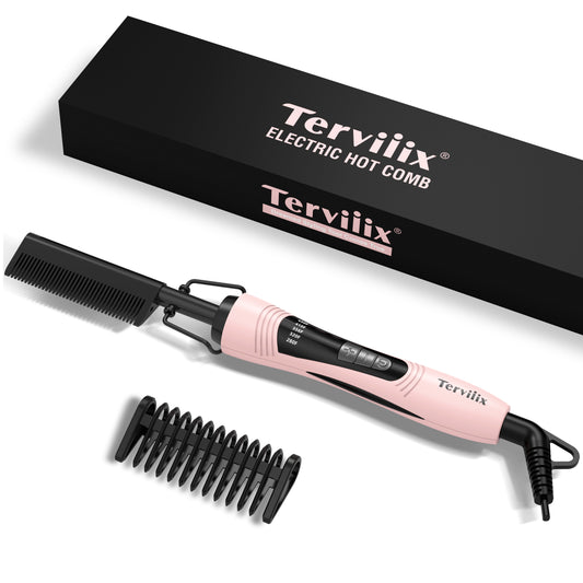 Terviiix Electric Hot Comb, Light Pink