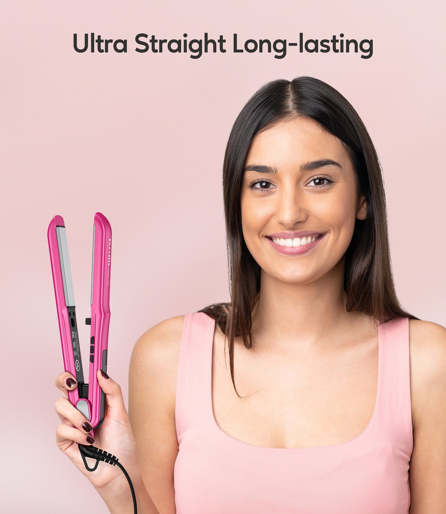 Terviiix 1''Classic Pro Hair Straightener, Pink