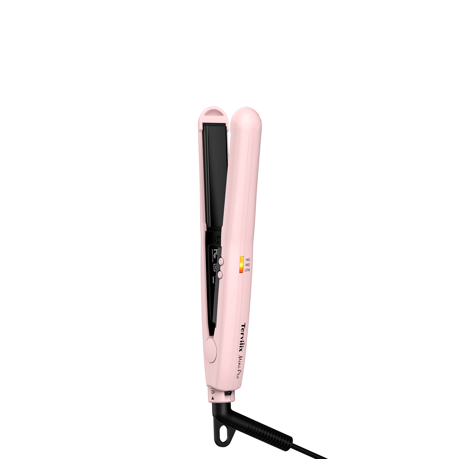Terviiix 1/2'' Hair Flat Iron for Heat Adjustable, Mini Portable Straightener for Travel, Pink