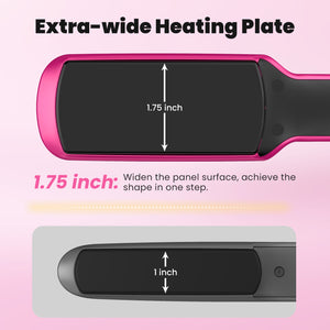 Terviiix Professional Wide Flat Iron for Hair, 1.75" Ceramic Hair Straightener for Thick Hair, Hotpink